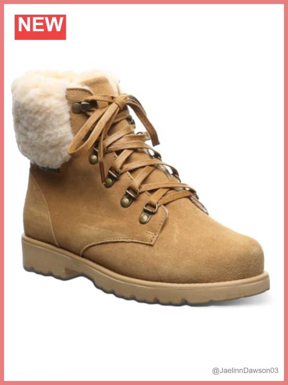 BEARPAW Sam Women's Lace-Up Suede Ankle Boots with Wool Blend Lining